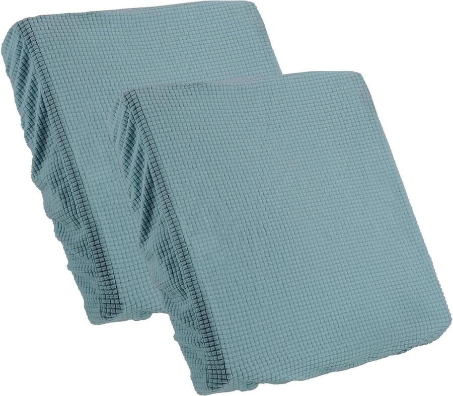 Allecto plus Bankhoezen voor kussens 2-pack 50 x 50 cm elastisch polyester wasbaar lichtblauw