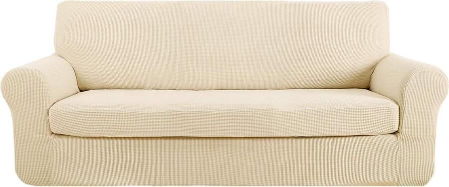 Allecto plus Bankovertrek voor 4-zits bank Rekbaar Comfortabel Beige 237 x 83 x 89 cm