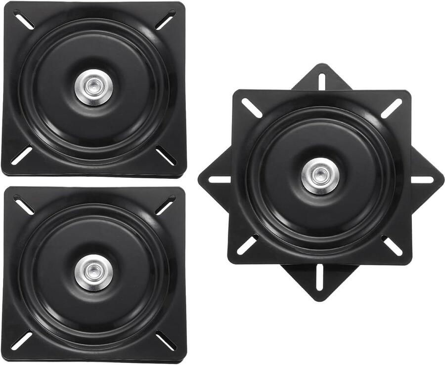 Allecto plus Barkruk draaimechanisme met kogellagers voor barkruk of draaistoel zwart Set van 3 stuks met 100 kg capaciteit