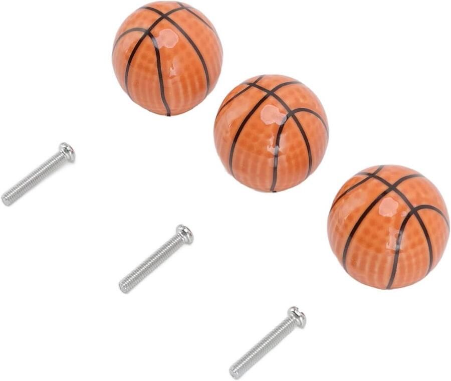 Allecto Plus Decoratieve Basketbal Ladeknoppen en Deurgrepen Set van 3 stuks voor Kasten en Boekenkasten Basketbal Thema Decoratie