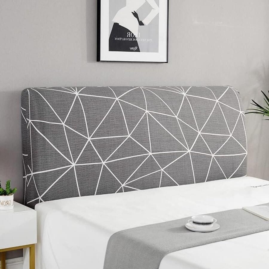 Allecto Plus Bed hoofdbord hoes met kleurrijk patroon Stofhoes Stofdicht Elastische hoes Hoofdbord decoratie Slaapkamer Geschikt voor verschillende afmetingen