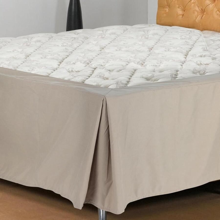 Allecto Plus Bedhoes met ruches van biologisch katoen voor bedframe Bedsprei voor lattenbodem Bedvolant 30 cm Geschikt voor bed 203 x 152 cm