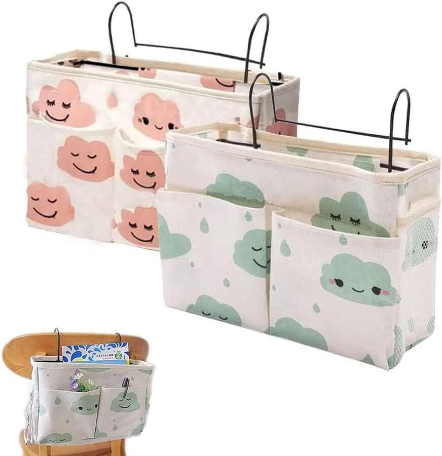 Allecto Plus Bedzakken Organizer voor Bed Opknoping Nachtkast-organizer voor Slaapkamer Kantoor Keuken Opbergmand