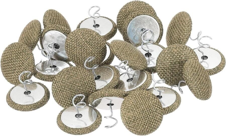 Allecto plus Set van 24 bekledingsstiften voor stoffen bekleding 20 mm twist-pins voor plaid bedrok stoel bruin meubelhoesaccessoires