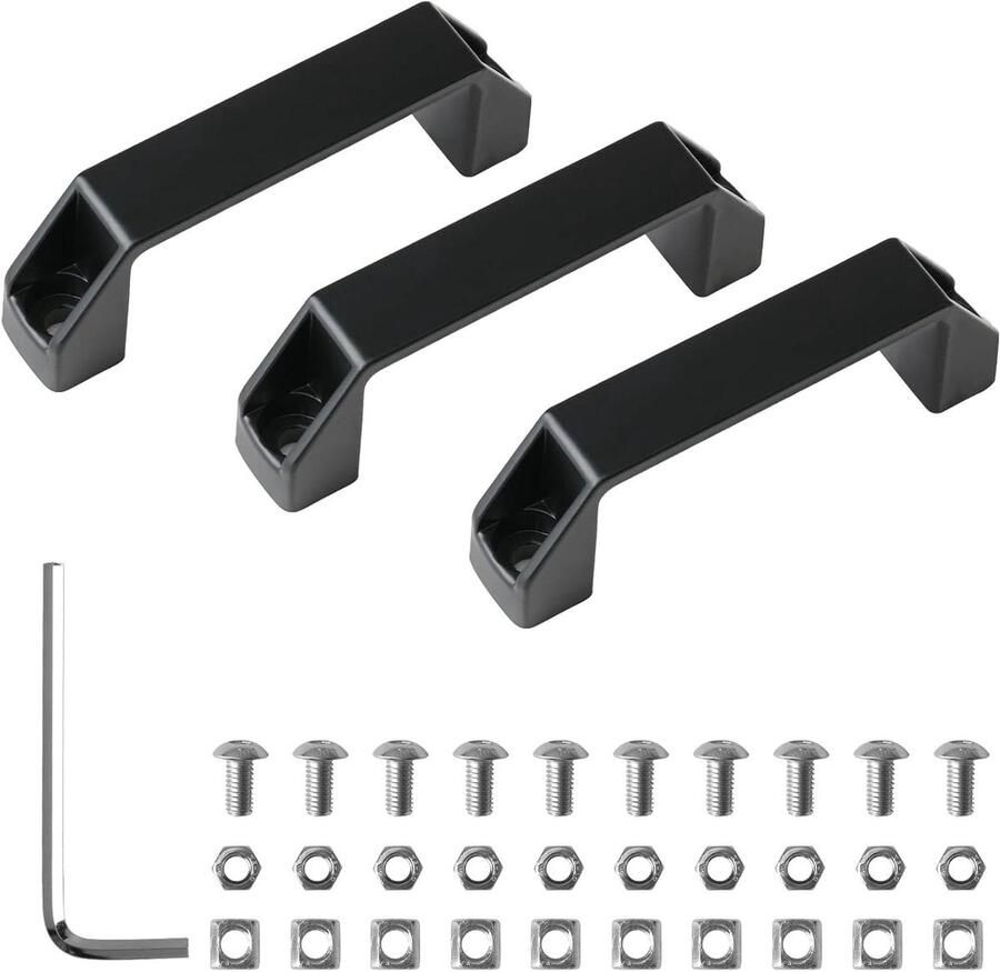 Allecto Plus Beugelgreep zwart handgreep 2 stuks EU-standaard 20 serie aluminium profiel 90 mm boorgatafstand