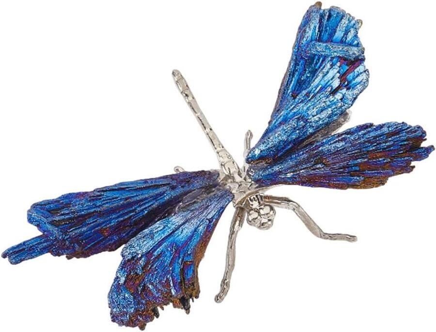 Allecto plus Blauwe Toermalijn Libelle Standbeeld Decoratie met Natuurlijke Edelsteen Thuis Bureau Ornament Art Decoratie voor Woonkamer Tuin Geschenken 7 5 x 4 1