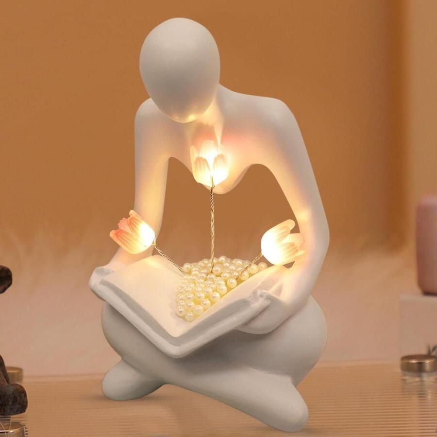 Allecto Plus Boekenkastverlichting met tulpen boekendecoratie Met deze decoratieve boekenlamp geef je boekenkast een esthetische uitstraling Perfect als woonkamerdecoratie of cadeau voor boekenliefhebbers