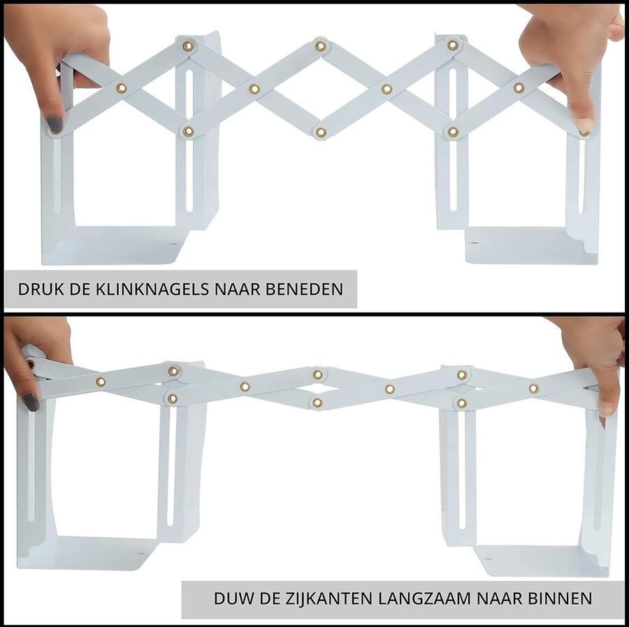 Allecto plus Boekensteunen van zware kwaliteit uitrekbaar tot 41 cm anti-slip voor boeken cd s planken voor kantoor bibliotheek huis en school