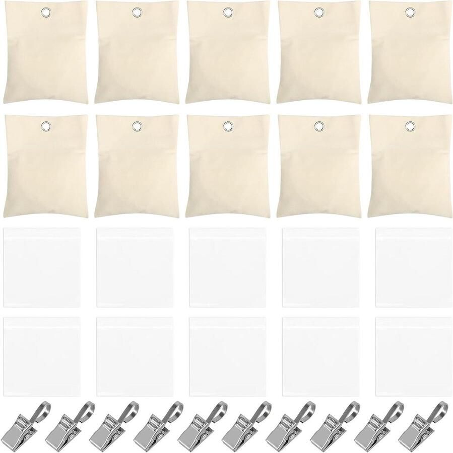 Allecto plus Buiten gordijnen set met gewichten en clips voor tafelkleden 10 stuks met draagbare tas Geschikt voor tuin paviljoen terras