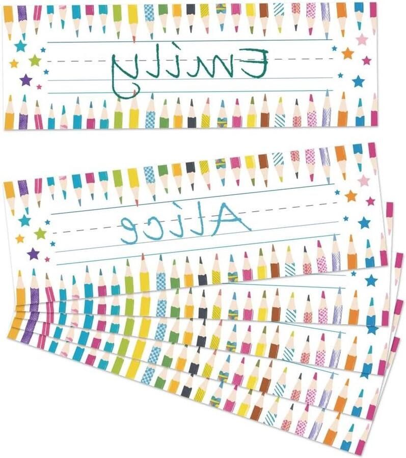 Allecto plus Bureau Naamlabels: 40 stuks Potlood Locker Naamplaten voor Klaslokaal Bureau Student Leraar