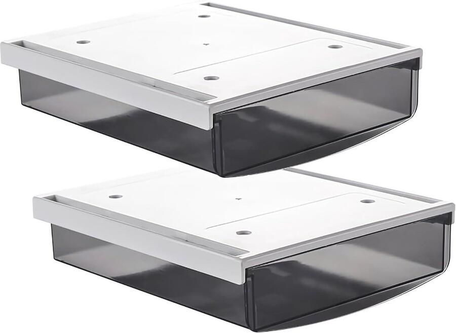 Allecto Plus Bureau opberglade Zelfklevende lades Bureau organizer Set van 2 Zwart