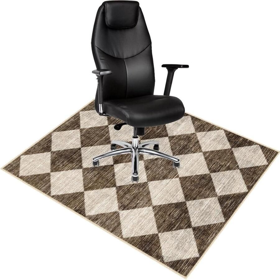 Allecto Plus Bureaustoelmat antislip bedrukt 120x90 cm vloerbescherming harde vloeren gemakkelijk te reinigen