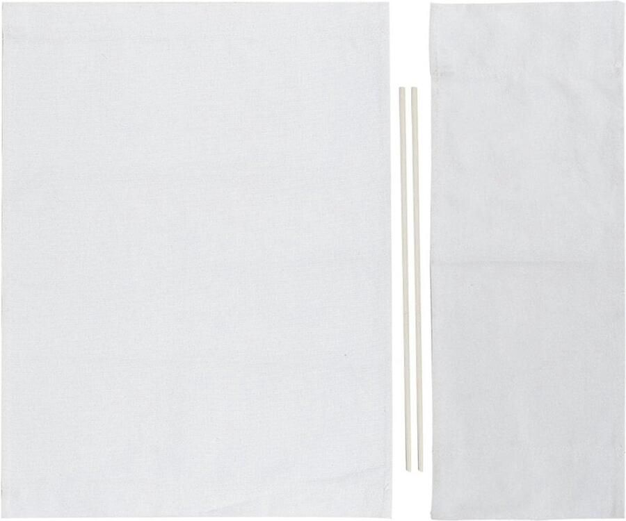 Allecto Plus Canvas Stoelhoes voor Regisseursstoel Set van 1 Draagbare Opklapbare Stoelhoes Vervanging voor Regisseursstoelen Wit Thuismeubels