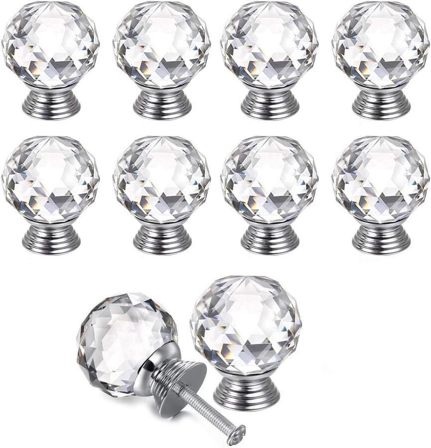 Allecto plus Commode mobelknop kristal knop 10 stuks 30 mm voor Buromobel