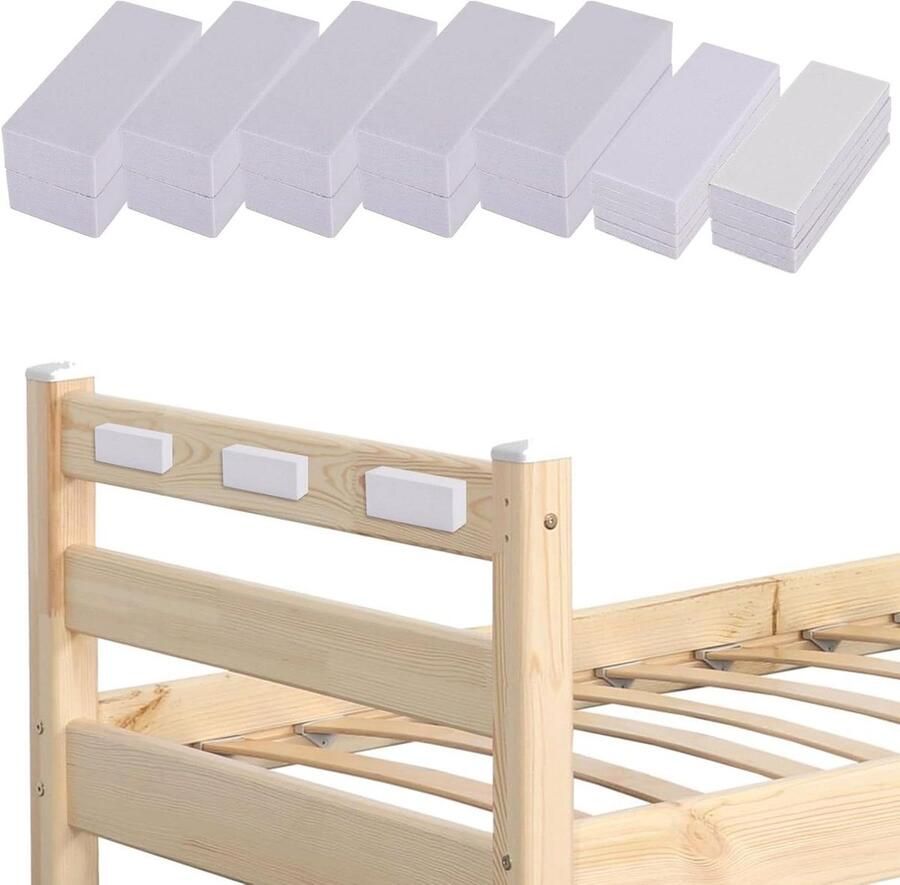 Allecto Plus Complete set hoofdbordstoppers voor bedden EVA-schuim bumper met deurgreepbescherming Anti-vibratie en meubelbescherming 18 stuks incl. 15 mm en 5 mm stoppers