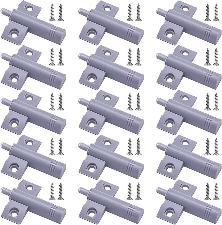 Allecto Plus Damper Buffers Set voor Kastdeuren 30 Stuks Grijs Inclusief 60 Schroeven Bescherming tegen Stoten Kast Kledingkast Dressoir