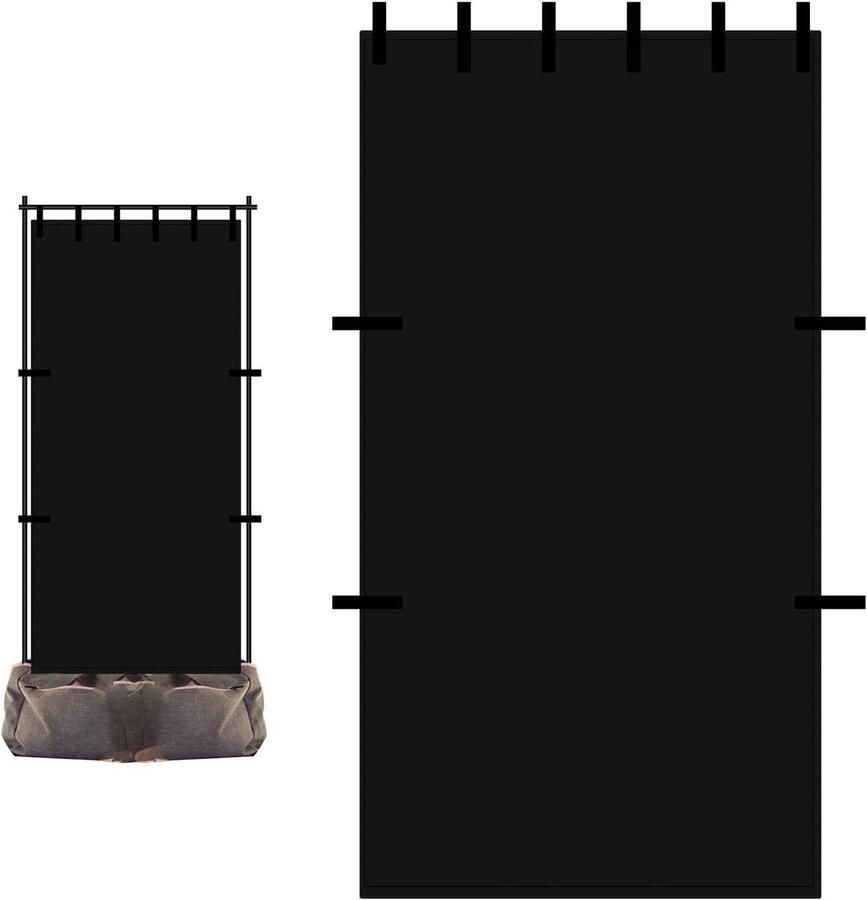 Allecto plus Danstas Privacygordijn 144 x 80 cm Oxford-doek Draagbaar Dans Privacy Scherm Zwart