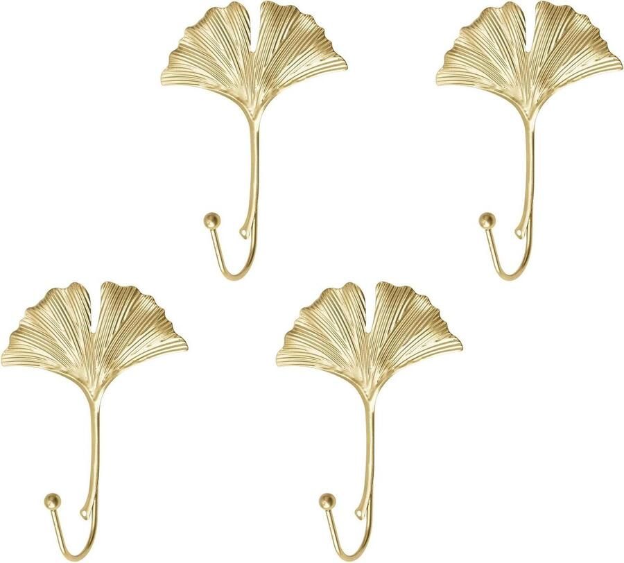 Allecto Premium Decoratieve Bladeren IJzeren Haken 4 STKS Wandmontage Muur Kapstok Hoed Sleutelhouder Thuiskantoor Kinderkamer Decoratie