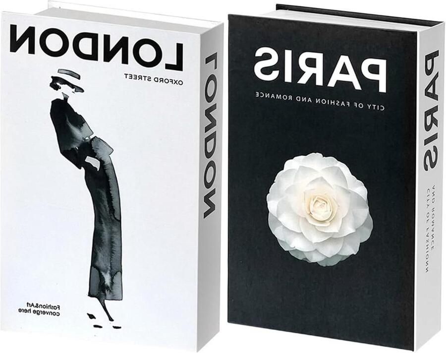 Allecto plus Decoratieve boeken set van 2 voor woondecoratie en kantoor Opvouwbare displayboeken voor salontafel Decoratieve boeken ter decoratie