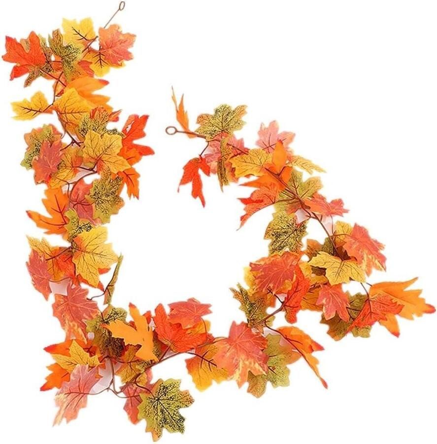Allecto plus Decoratieve herfstslinger voor Thanksgiving Kerstmis en Halloween Nepbladeren hangdecoratie voor binnen en buiten Sfeervolle decoratie voor tafel deur wandplank