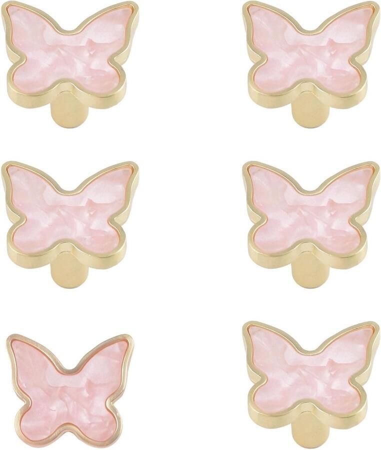 Allecto plus Decoratieve vlinder keukenkast knoppen 6 stuks Meubels accessoires