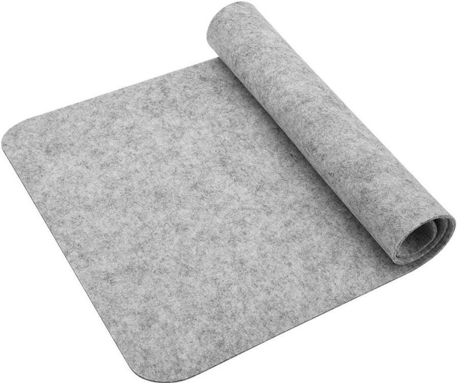 Allecto Plus Desk Mouse Pad van Vilt 68x33cm Antistatisch Stofbestendig Opvouwbaar Geschikt voor Computer en Laptop Lichtgrijs Thuis en Kantoor Gebruik