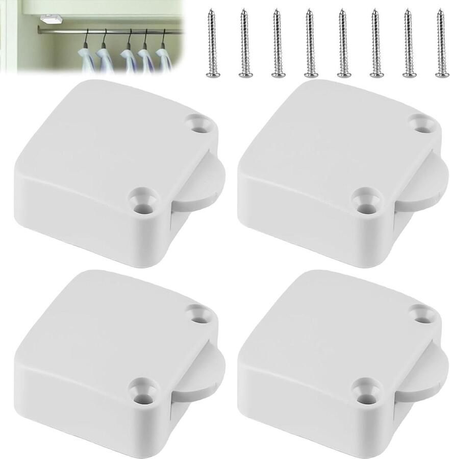 Allecto Plus Deurcontactschakelaar 4 stuks voor meubeldeur keukenkast kledingkast 2 A 250 V Lichtschakelaar Borrelhouder