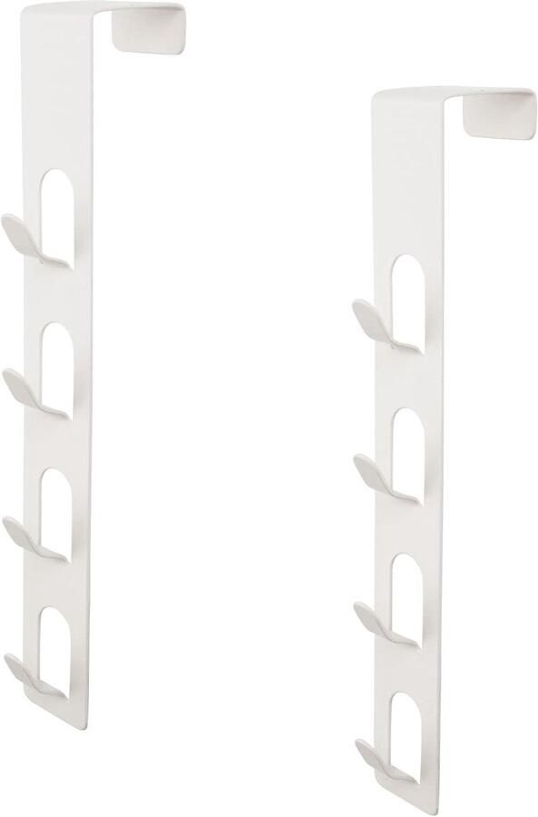 Allecto Premium Deurhaken 2 stuks Sterk Verticaal Kapstok Organizer Wit Tassen Sjaal Hoed Jas Sleutels