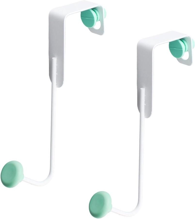Allecto plus Deurhaken Set van 2 Verstelbare Kapstokhaken Spons Woonkamer Badkamer Slaapkamer Keuken