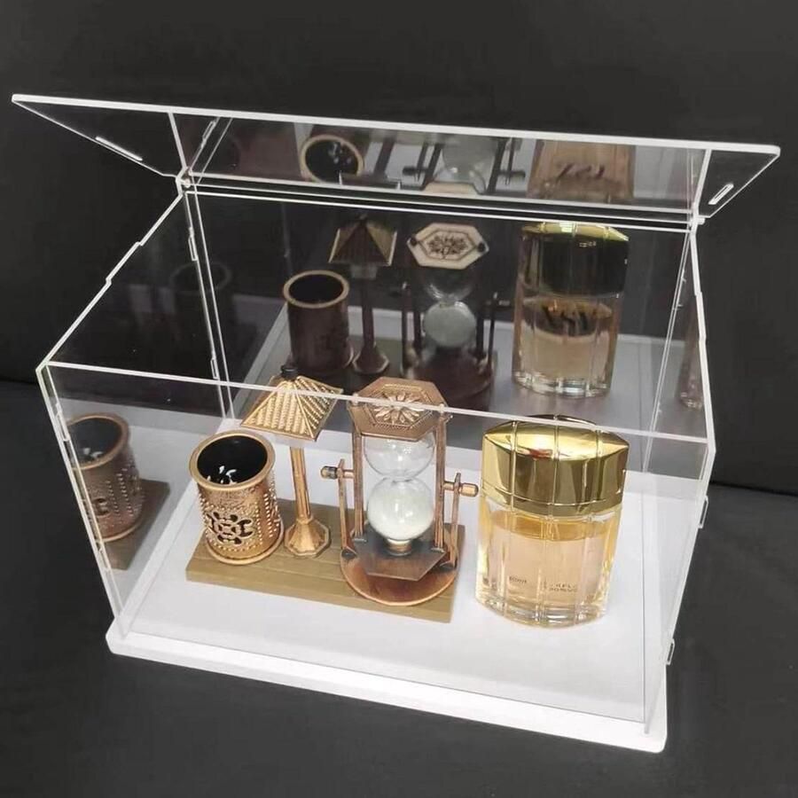 Allecto Plus Doorzichtige acryl vitrine voor actiefiguren en speelgoed Gemakkelijk te monteren Beschermende stofdichte behuizing 30 x 20 x 15 cm