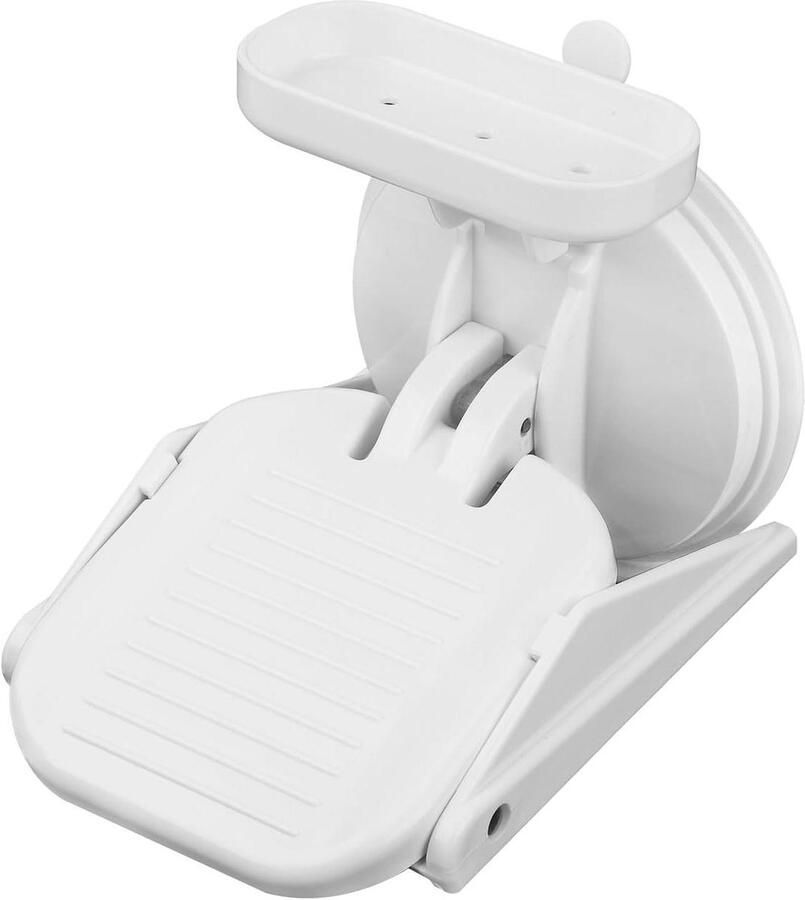 Allecto plus Douche Voetenbank met Zuignap en Antislip Opvouwbare Kruk voor Douche Scheren en Benen Herbruikbaar Boorvrij Ontwerp Binnen Douche Accessoire