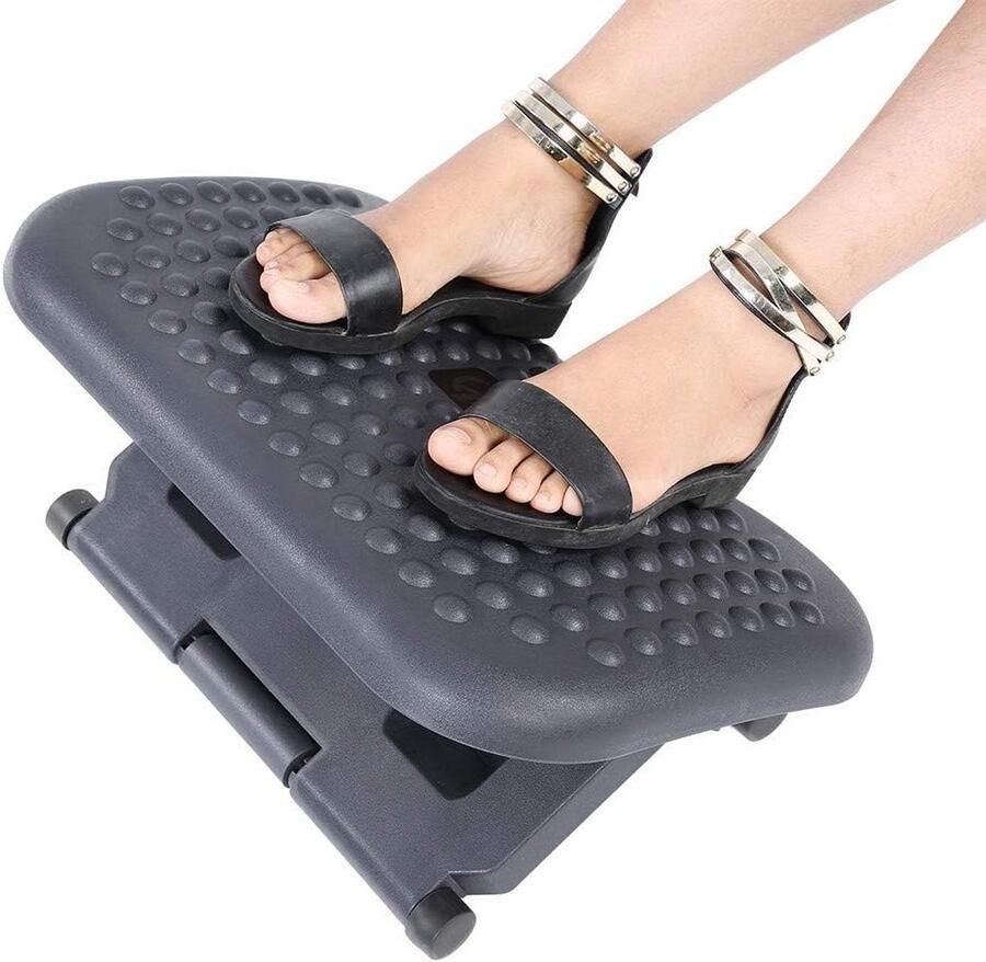 Allecto plus Draagbaar voetenbankje voor kantoor met massagefunctie