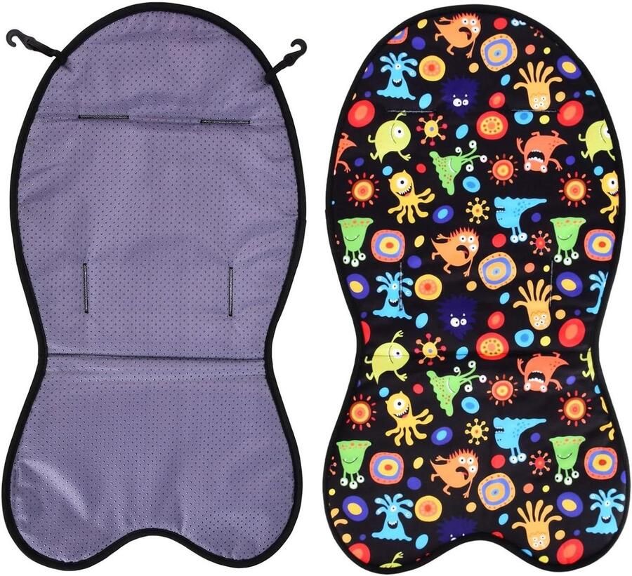 Allecto Plus Draagbare Kinderwagen Seat Liners Comfortabel en Ademend Zachte Baby Stoel Pad Lichtgewicht Kussen Cartoon Patroon Voor Kinderwagen en Auto