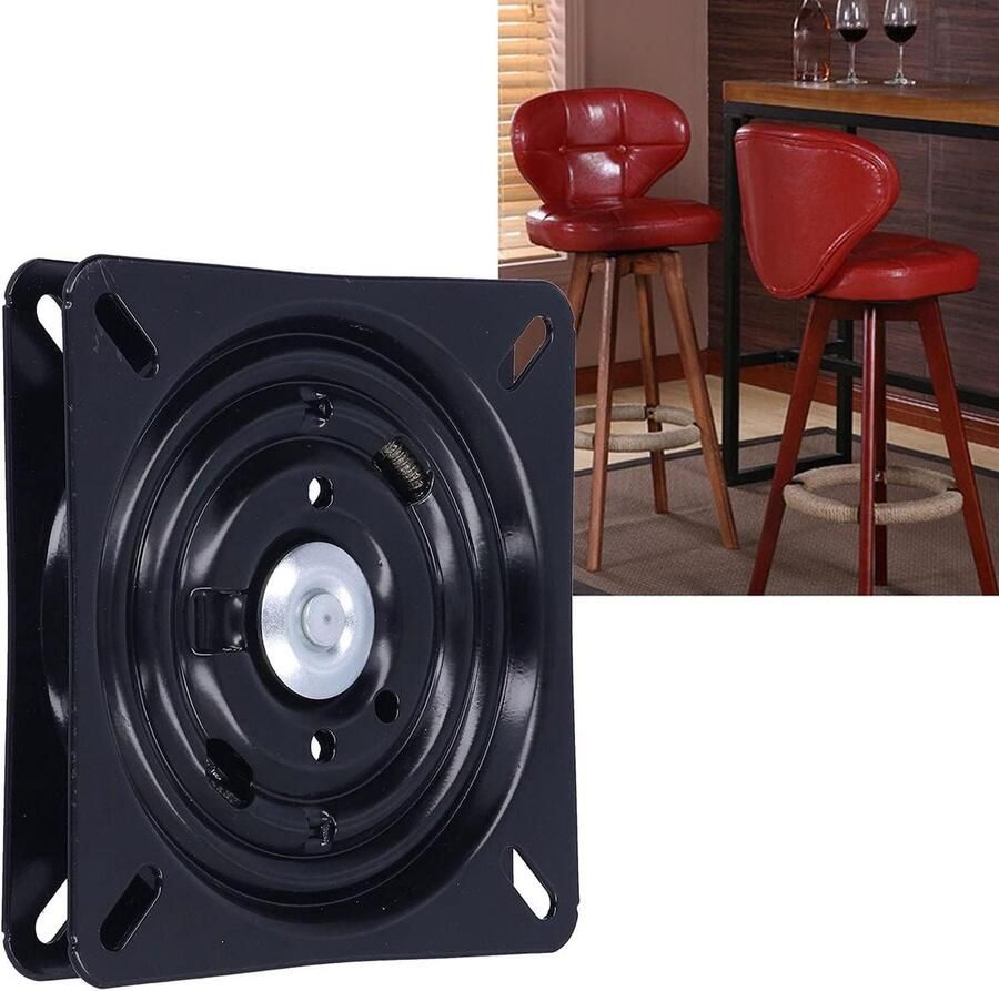 Allecto Plus Draaibare kruk met automatische terugvering en 180 graden draaiplateau voor thuiskantoor en barstoelen Presentatiestandaard 178 cm