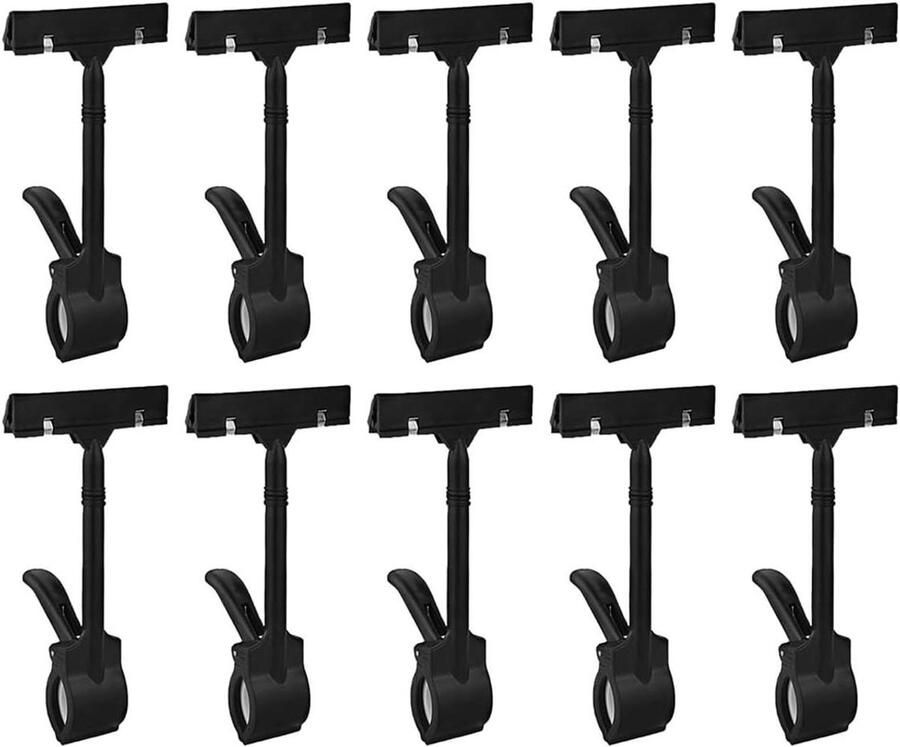 Allecto plus Draaibare plastic bordclip voor prijskaartjes reclame en notities 10 stuks