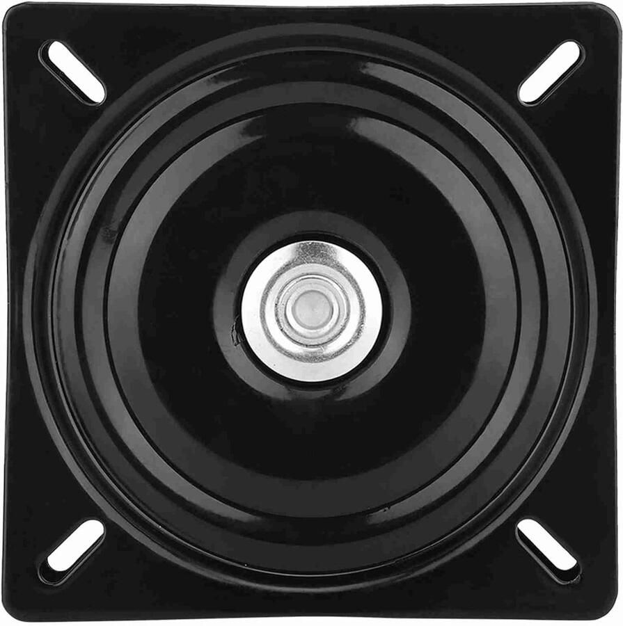 Allecto Plus Draaibare Zitting Barstoel 360 Graden 6 en 8 Inch Universele Draaibare Plaat voor Barkrukken en Stoelen met Armleuningen Verstevigd Zwarte Kleur