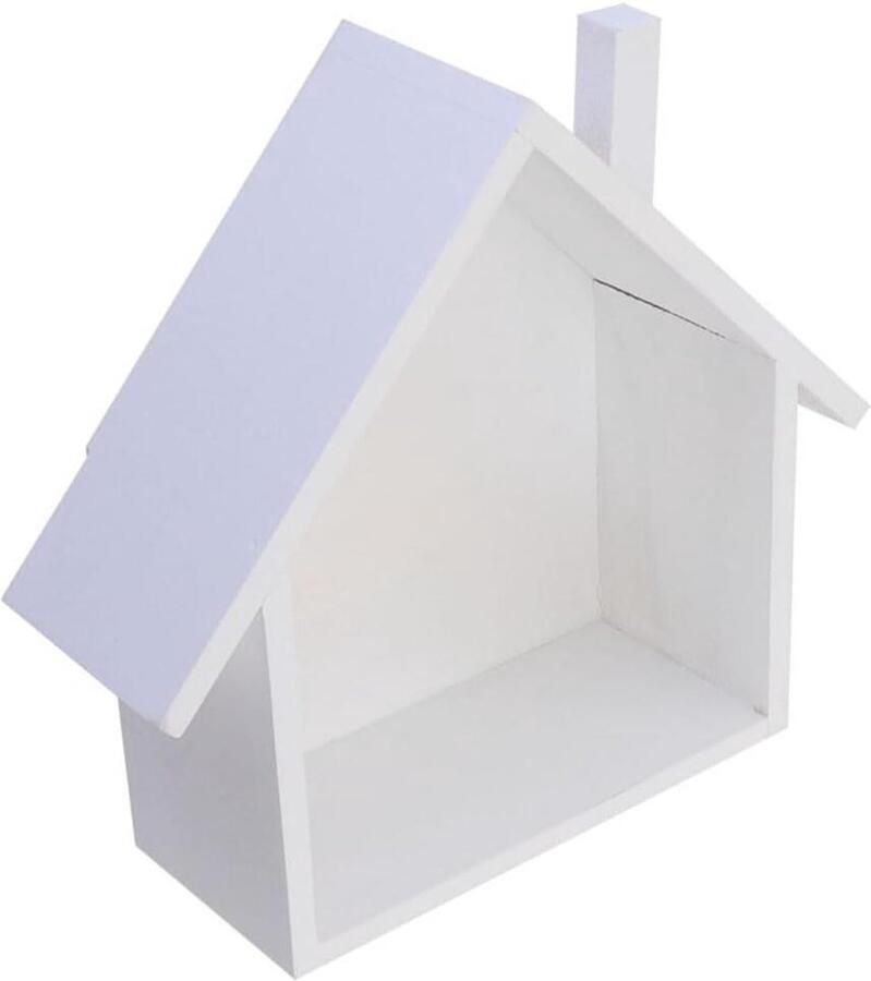 Allecto Plus Drijvende Houten Wandplank voor Decoratie in Wit Wandstelling voor Kantoor Slaapkamer Woonkamer en Boerderij