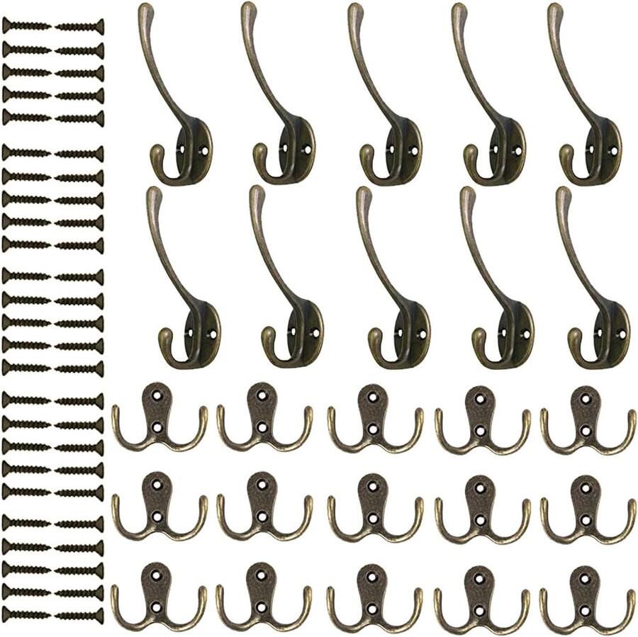 **Allecto Plus Dubbele Haken Wandhaken voor Muur Heavy Duty Kapstok Hangende Hardware**