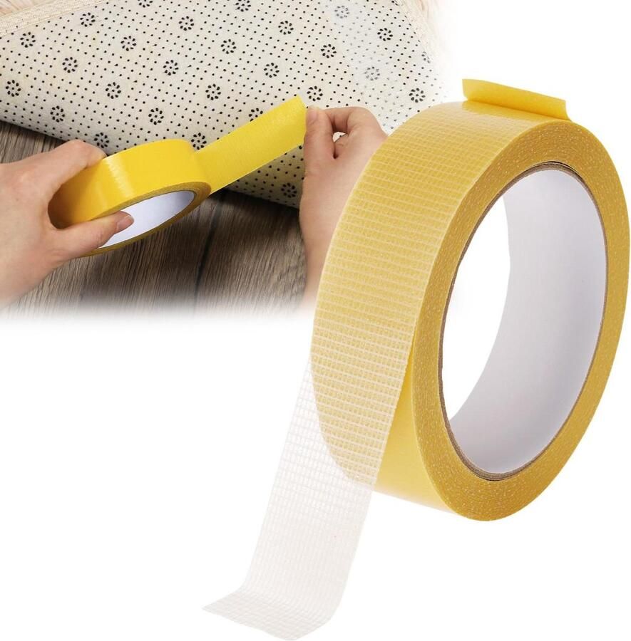 Allecto Plus Dubbelzijdige Tapijt Tape 30mm x 20m Antislip Tapijtband voor Vloerkleden