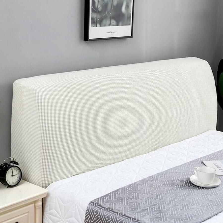 Allecto Plus Duories Hoofdbordhoes Bed Stretch 150-170cm Wit met Stretch Functionaliteit