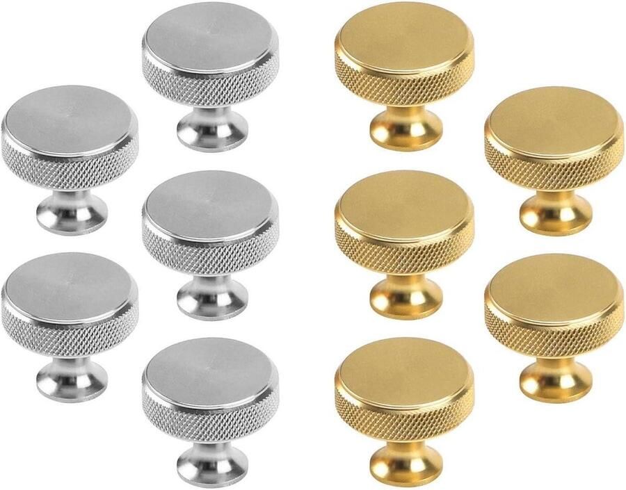 Allecto Plus Eenvoudige en Stijlvolle Ladehandgrepen voor Kasten Set van 10 Ronde Handgrepen Meubelaccessoires met Immersschabin Design