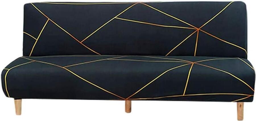 Allecto Plus Elastaan futonhoes met print voor armloze inklapbare slaapbank Antislip bescherming 2- of 3-zitsbank 180-210 cm (Print 1)