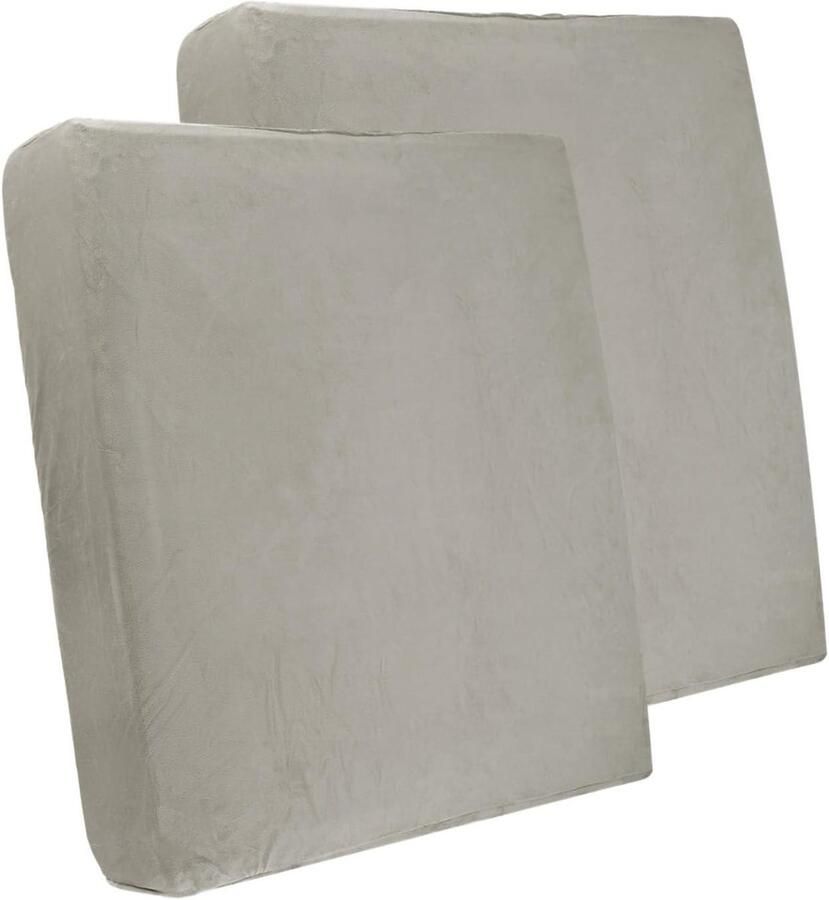 Allecto plus Elastische bankhoezen voor eenpersoonsbed wasbaar in grijs-bruin