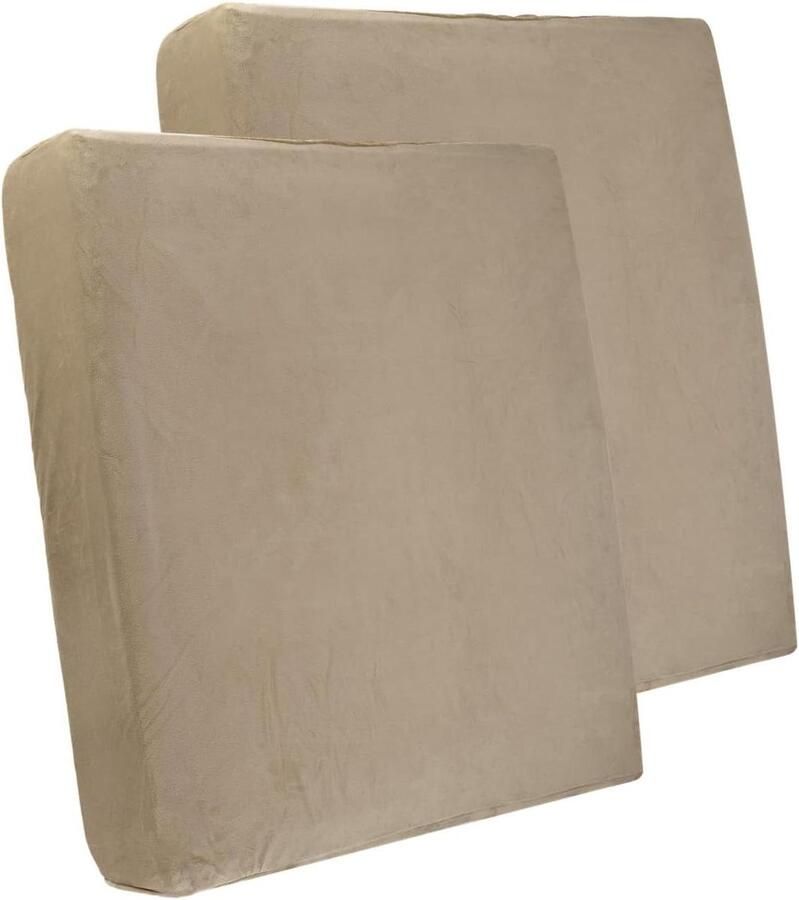 Allecto plus Elastische Bankhoezen 2 stuks voor Eenpersoonsbed Wasbaar Meubelbescherming Bruin