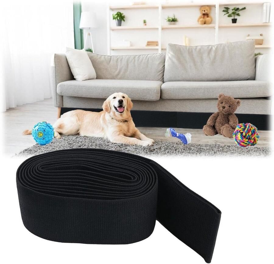 Allecto plus Elastische barrière bumper voor onder de bank Voorkomt het wegglijden van spullen Meubelbeschermer Speelgoedblokker (3 x 11 ft)