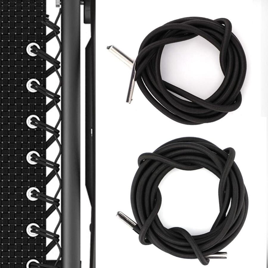 Allecto Plus Elastische Reparatiekabels voor Ligstoel Set van 4 Zwart Stoelvervangingskoorden Strandstoel-optimalisatie