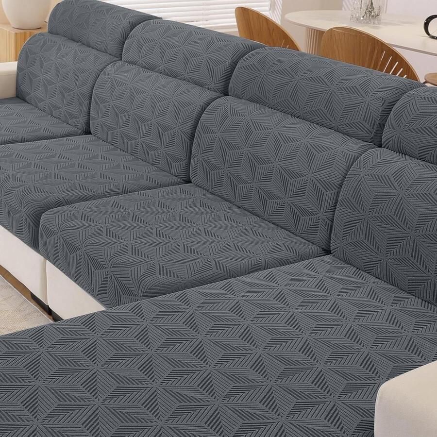 Allecto plus Elastische Sofa Kussenhoes Universele Hoes Voor Bankkussens Lichtgrijs Krasbestendig Zitkussenbescherming