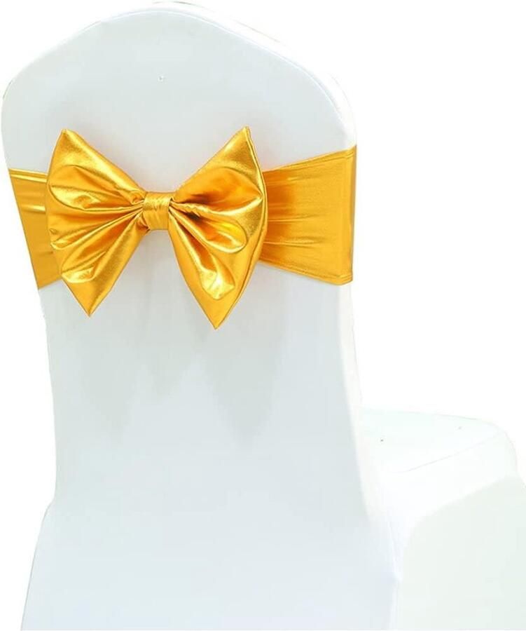 Allecto plus Elastische Stoel Sjerpen voor Bruiloften Set van 10 Spandex Bands Stoeldecoratie voor Feestjes en Banketten