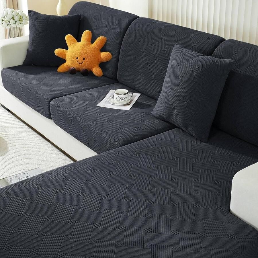 Allecto plus Elastische Universele Sofa Kussenhoes Grijs Meubelbeschermer Hond Bankkussens Hoes