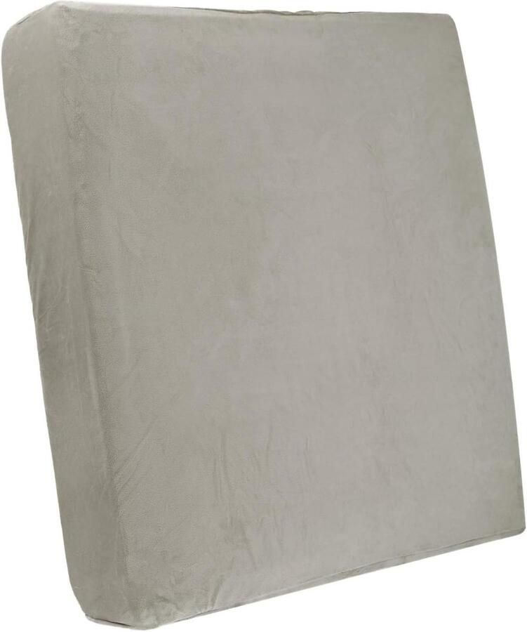Allecto plus Elastische wasbare bankkussenhoezen in grijs-bruin voor fauteuil en bankkussen. Beschermt meubels